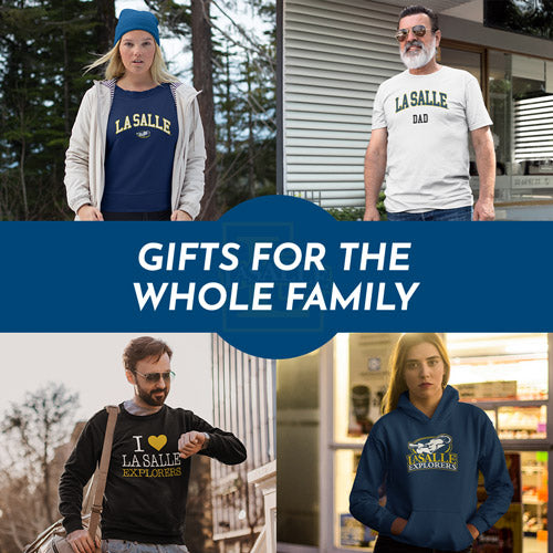 Gifts for the Whole Family. People wearing apparel from La Salle University Explorers Apparel – Official Team Gear - Mobile Banner