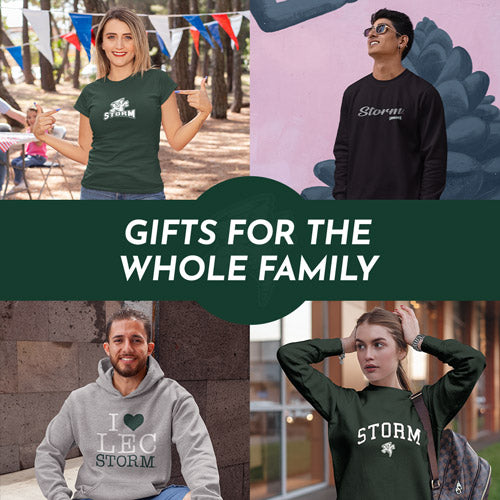 Gifts for the Whole Family. People wearing apparel from Lake Erie College Storm Apparel – Official Team Gear - Mobile Banner