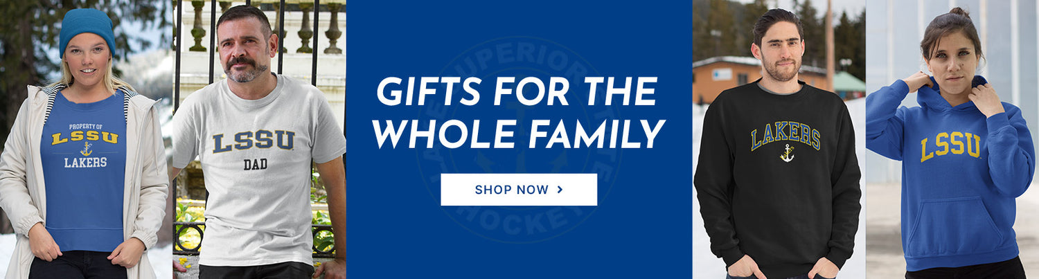 Gifts for the Whole Family. People wearing apparel from LSSU Lake Superior State University Lakers Apparel – Official Team Gear