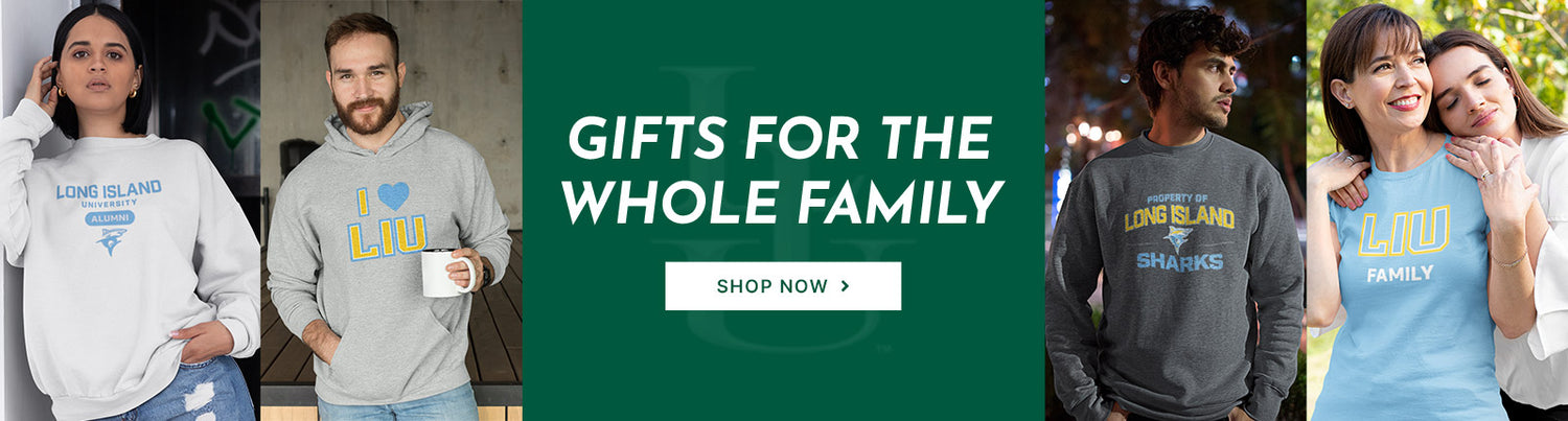 Gifts for the Whole Family. People wearing apparel from LIU Long Island University Post Pioneers Apparel – Official Team Gear
