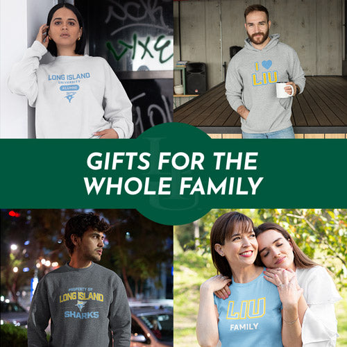 Gifts for the Whole Family. People wearing apparel from LIU Long Island University Post Pioneers Apparel – Official Team Gear - Mobile Banner