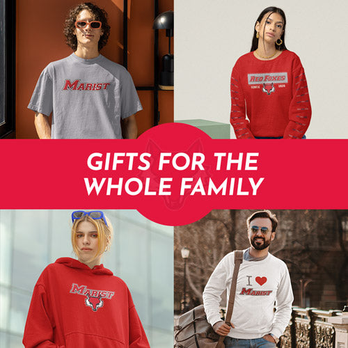 Gifts for the Whole Family. People wearing apparel from Marist College Red Foxes Apparel – Official Team Gear - Mobile Banner