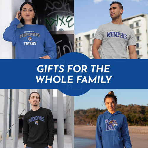 Gifts for the Whole Family. People wearing apparel from University of Memphis Tigers Apparel – Official Team Gear - Mobile Banner