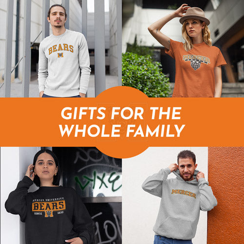 Gifts for the Whole Family. People wearing apparel from Mercer University Bears Apparel – Official Team Gear - Mobile Banner