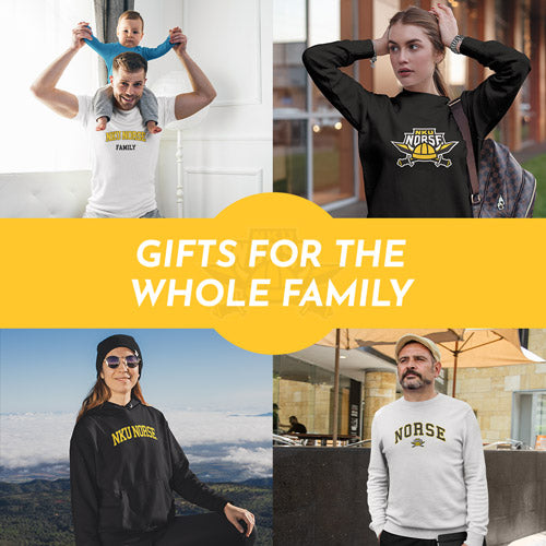 Gifts for the Whole Family. People wearing apparel from NKU Northern Kentucky University Norse Apparel – Official Team Gear - Mobile Banner