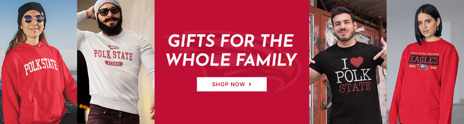 Gifts for the Whole Family. People wearing apparel from Polk State College Eagles Apparel – Official Team Gear