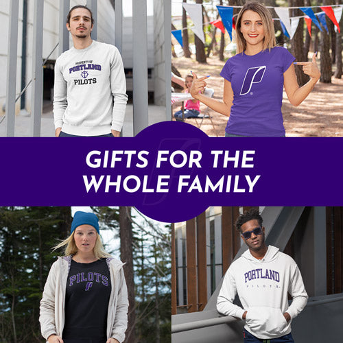 Gifts for the Whole Family. People wearing apparel from UP University of Portland Pilots Apparel – Official Team Gear - Mobile Banner