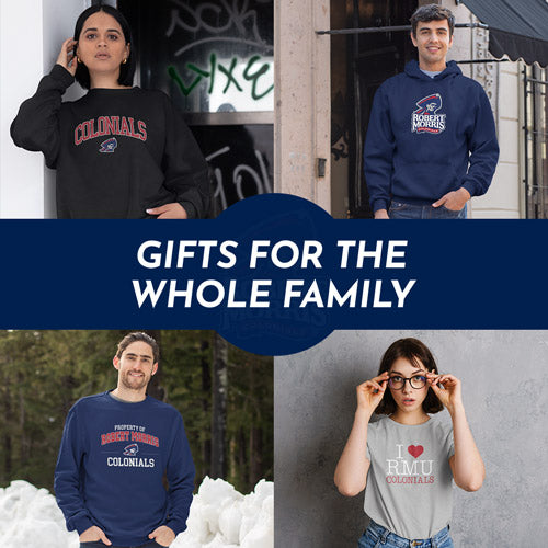 Gifts for the Whole Family. People wearing apparel from RMU Robert Morris University Colonials Apparel – Official Team Gear - Mobile Banner