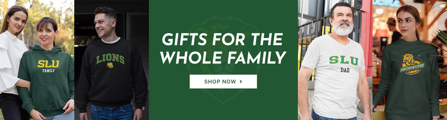 Gifts for the Whole Family. People wearing apparel from SLU Southeastern Louisiana University Lions Apparel – Official Team Gear