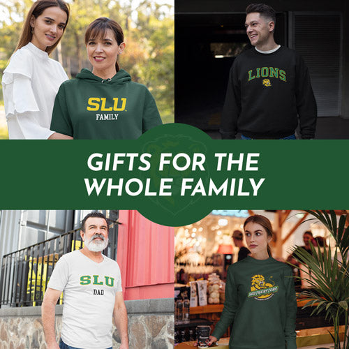 Gifts for the Whole Family. People wearing apparel from SLU Southeastern Louisiana University Lions Apparel – Official Team Gear - Mobile Banner