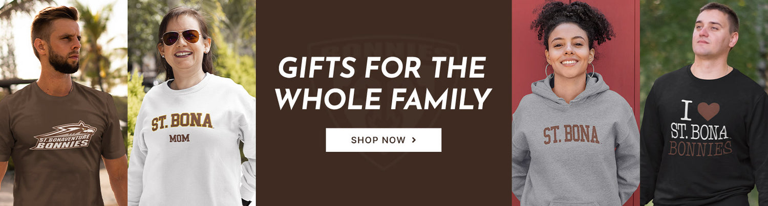 Gifts for the Whole Family. People wearing apparel from SBU St. Bonaventure University Bonnies Apparel – Official Team Gear