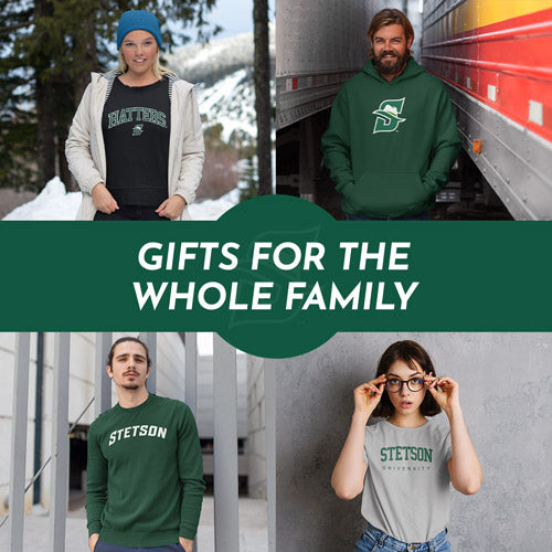 Gifts for the Whole Family. People wearing apparel from Stetson University Hatters Apparel – Official Team Gear - Mobile Banner
