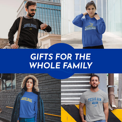 Gifts for the Whole Family. People wearing apparel from TAMUK Texas A&M University Kingsville Javelinas Apparel – Official Team Gear - Mobile Banner