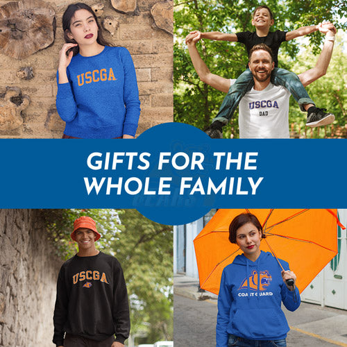Gifts for the Whole Family. People wearing apparel from USCGA United States Coast Guard Academy Bears Apparel – Official Team Gear - Mobile Banner
