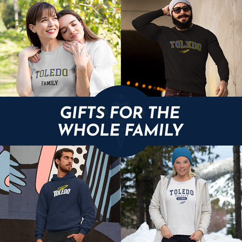 Gifts for the Whole Family. People wearing apparel from University of Toledo Rockets Apparel – Official Team Gear - Mobile Banner