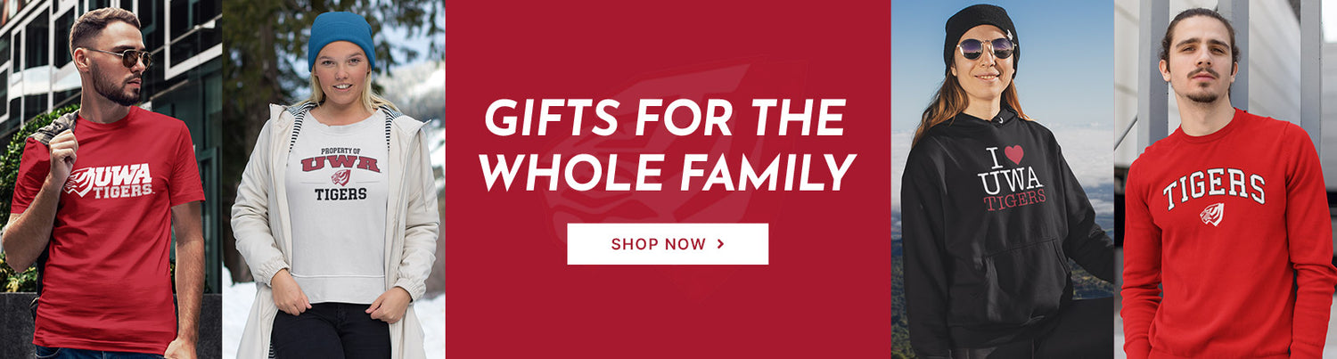 Gifts for the Whole Family. People wearing apparel from UWA University of West Alabama Tigers Apparel – Official Team Gear