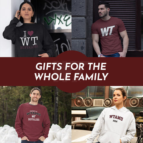 Gifts for the Whole Family. People wearing apparel from WTAMU West Texas A&M University Buffaloes Apparel – Official Team Gear - Mobile Banner