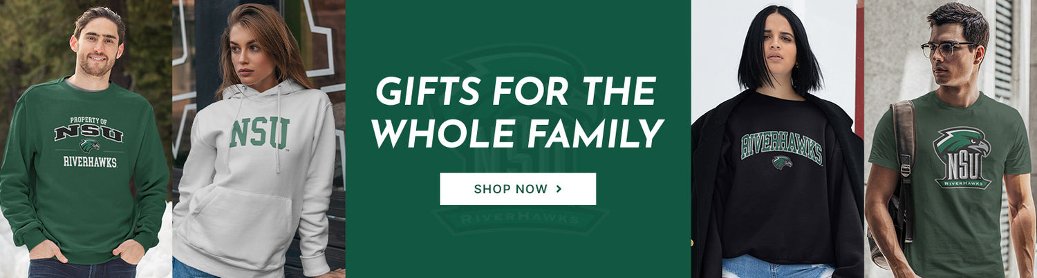 Gifts for the Whole Family. People wearing apparel from NSU Northeastern State University RiverHawks Apparel – Official Team Gear