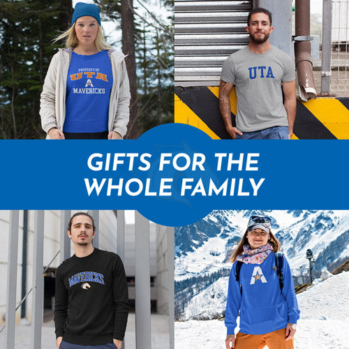 Gifts for the Whole Family. People wearing apparel from UTA University of Texas at Arlington Mavericks Apparel – Official Team Gear - Mobile Banner