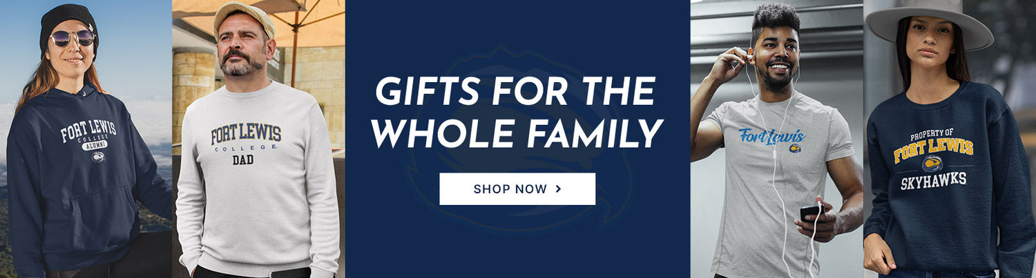 Gifts for the Whole Family. People wearing apparel from FLC Fort Lewis College Skyhawks