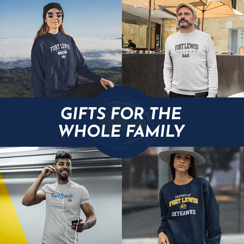 Gifts for the Whole Family. People wearing apparel from FLC Fort Lewis College Skyhawks Apparel – Official Team Gear - Mobile Banner