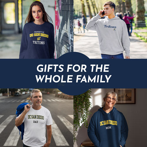 Gifts for the Whole Family. People wearing apparel from UCSD University of California San Diego Apparel – Official Team Gear - Mobile Banner