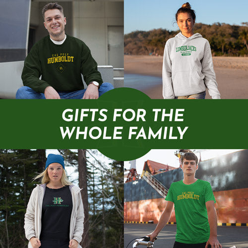 Gifts for the Whole Family. People wearing apparel from Humboldt State University Lumberjacks Official Team Apparel - Mobile Banner