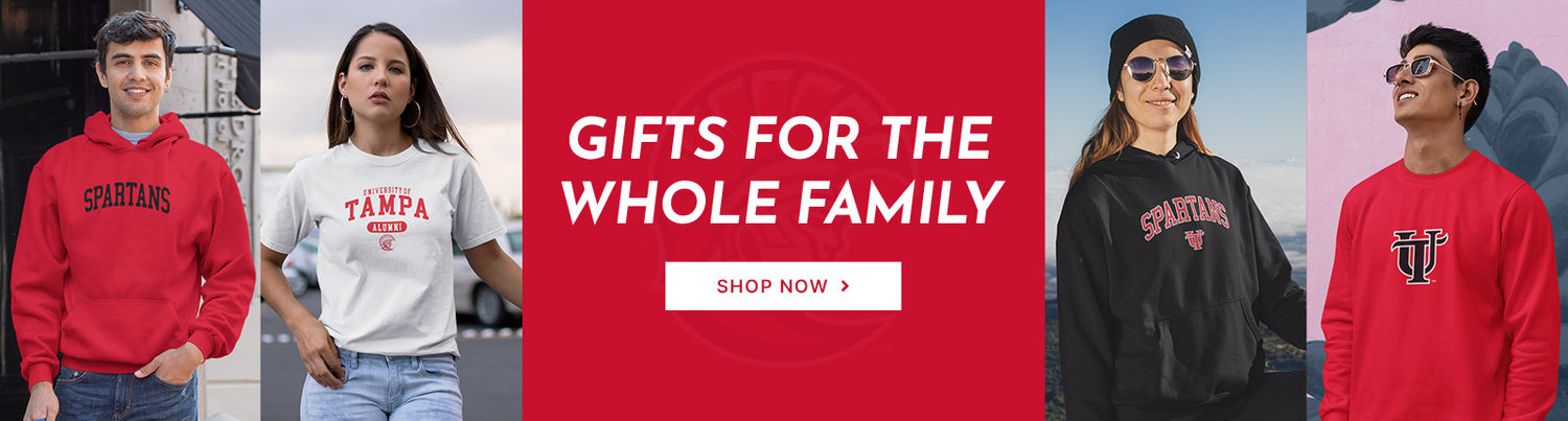Gifts for the Whole Family. People wearing apparel from University of Tampa Spartans Official Team Apparel