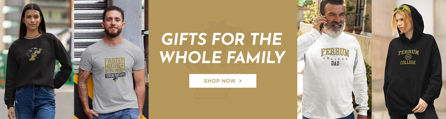 Gifts for the Whole Family. People wearing apparel from Ferrum College Panthers