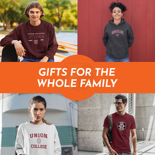 Gifts for the Whole Family. People wearing apparel from Union College Bulldogs Official Team Apparel - Mobile Banner