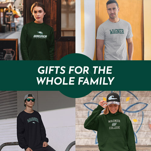 Gifts for the Whole Family. People wearing apparel from Wagner College Seahawks Official Team Apparel - Mobile Banner