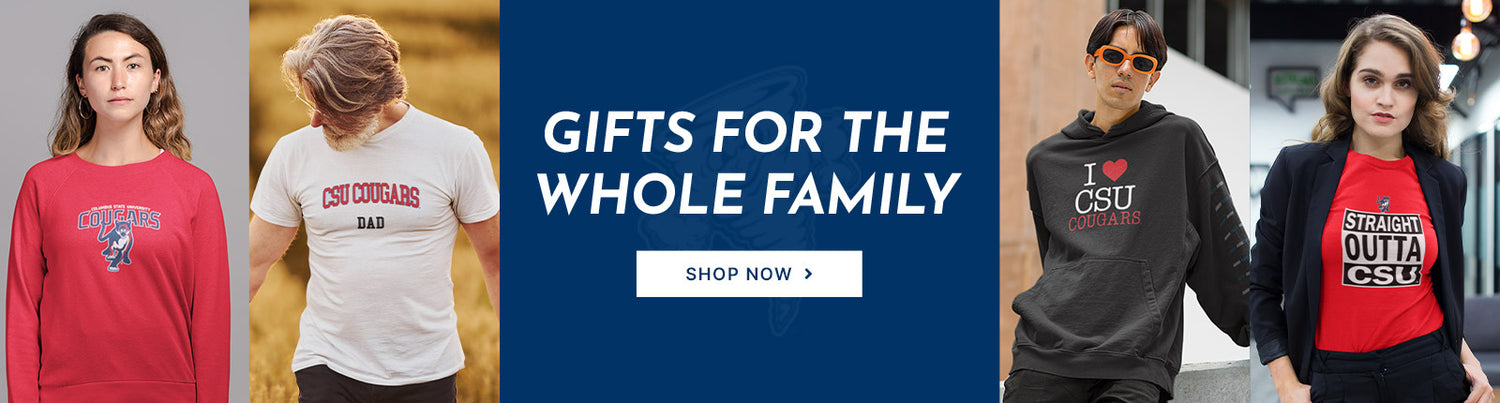 Gifts for the Whole Family. People wearing apparel from Columbus State University Cougars Official Team Apparel