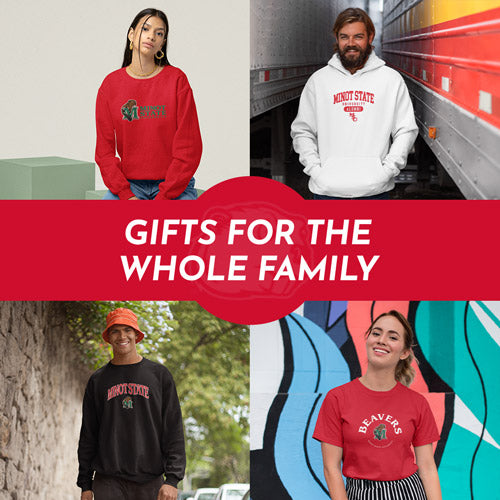 Gifts for the Whole Family. People wearing apparel from Minot State University Beavers Official Team Apparel - Mobile Banner