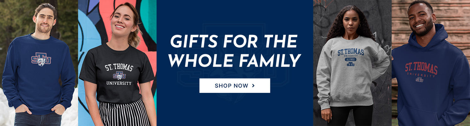 Gifts for the Whole Family. People wearing apparel from St. Thomas University Bobcats Official Team Apparel
