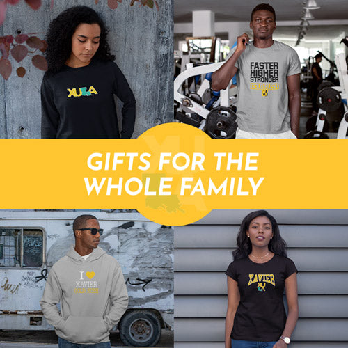 Gifts for the Whole Family. People wearing apparel from Xavier University of Louisiana Official Team Apparel - Mobile Banner
