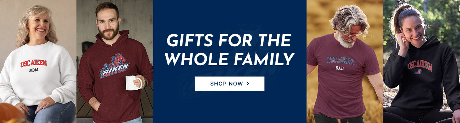 Gifts for the Whole Family. People wearing apparel from University of South Carolina Aiken Pacers Official Team Apparel