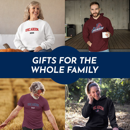 Gifts for the Whole Family. People wearing apparel from University of South Carolina Aiken Pacers Official Team Apparel - Mobile Banner