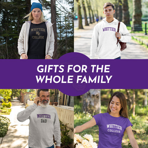 Gifts for the Whole Family. People wearing apparel from Whittier College Poets Official Team Apparel - Mobile Banner