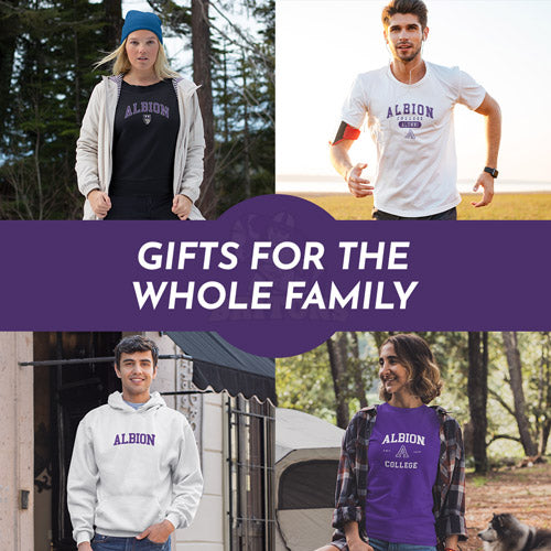 Gifts for the Whole Family. People wearing apparel from Albion College Britons Official Team Apparel - Mobile Banner