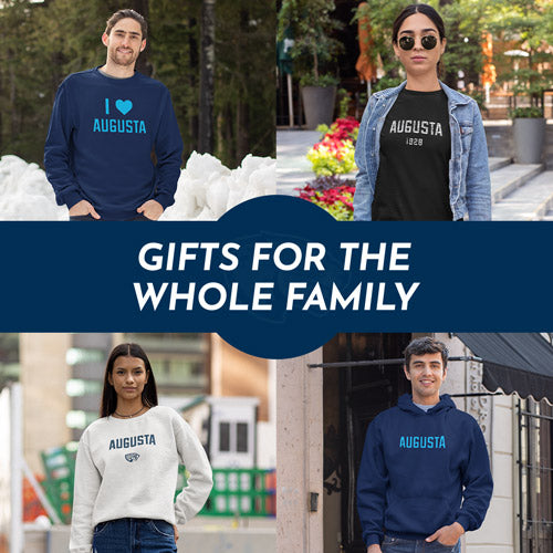 Gifts for the Whole Family. People wearing apparel from Augusta University Jaguars Official Team Apparel - Mobile Banner