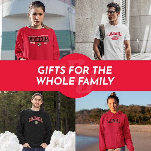Gifts for the Whole Family. People wearing apparel from Caldwell University Cougars Official Team Apparel - Mobile Banner