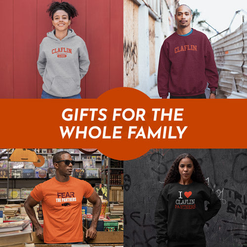 Gifts for the Whole Family. People wearing apparel from Claflin University Panthers Official Team Apparel - Mobile Banner