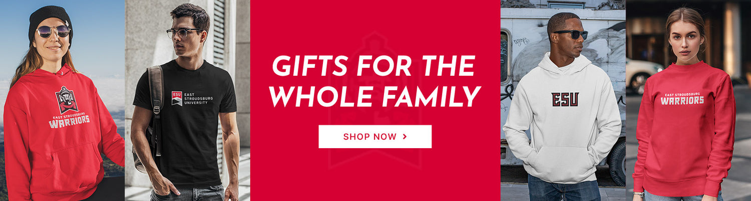 Gifts for the Whole Family. People wearing apparel from East Stroudsburg University of Pennsylvania Warriors Official Team Apparel
