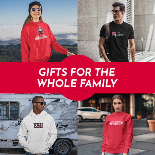 Gifts for the Whole Family. People wearing apparel from East Stroudsburg University of Pennsylvania Warriors Official Team Apparel - Mobile Banner