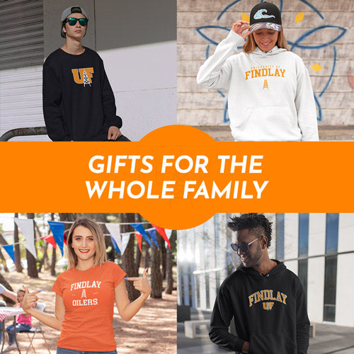 Gifts for the Whole Family. People wearing apparel from The University of Findlay Oilers Official Team Apparel - Mobile Banner