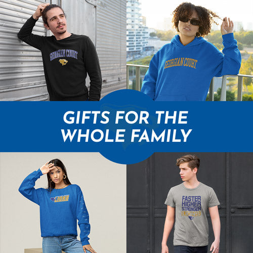Gifts for the Whole Family. People wearing apparel from Georgian Court University Lions Official Team Apparel - Mobile Banner