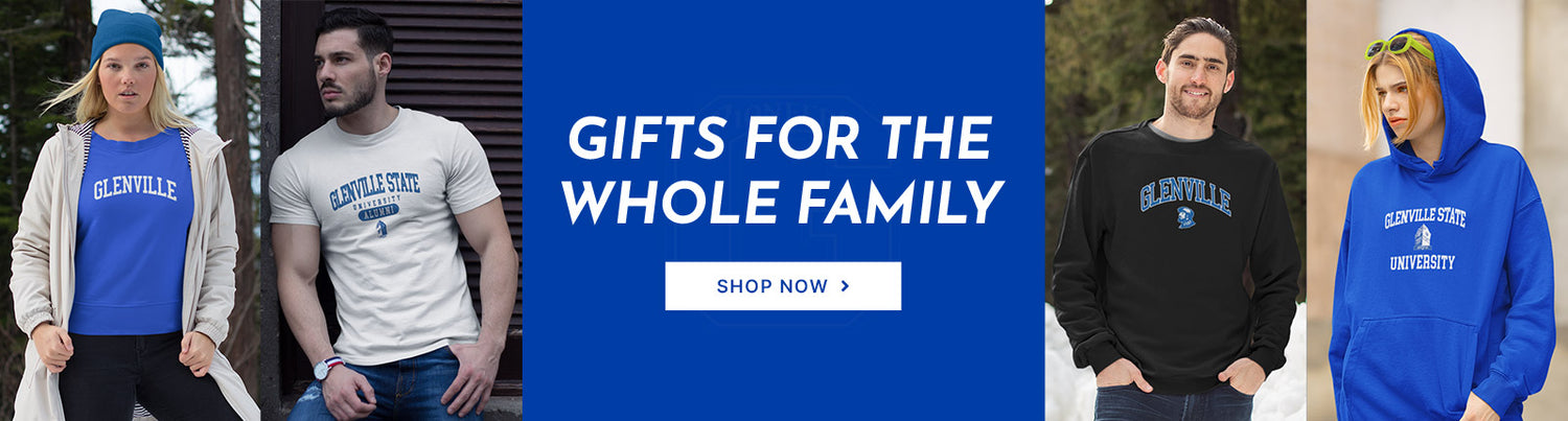 Gifts for the Whole Family. People wearing apparel from Glenville State College Pioneers Official Team Apparel