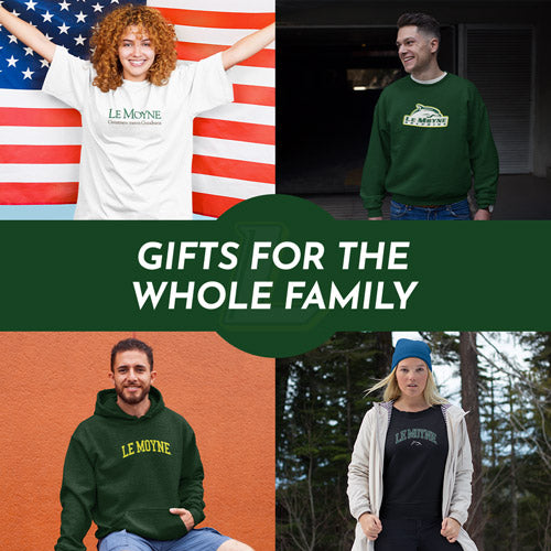 Gifts for the Whole Family. People wearing apparel from Le Moyne College Dolphins Official Team Apparel - Mobile Banner