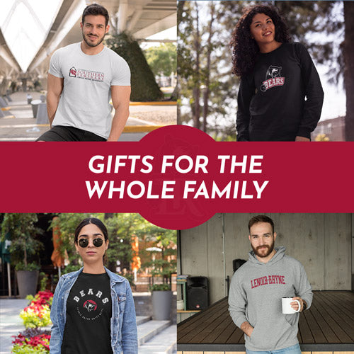 Gifts for the Whole Family. People wearing apparel from Lenoir-Rhyne University Bears - Mobile Banner