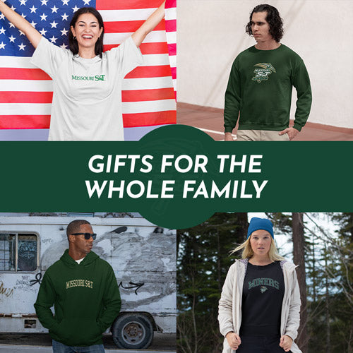 Gifts for the Whole Family. People wearing apparel from Missouri University of Science and Technology Miners Official Team Apparel - Mobile Banner